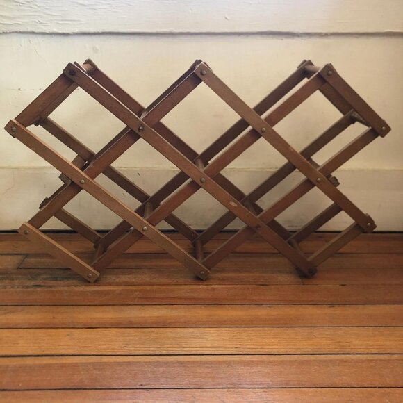 1970s Vintage Expandable Wooden Wine Rack - Versatile Organizer - Picture 2 of 10